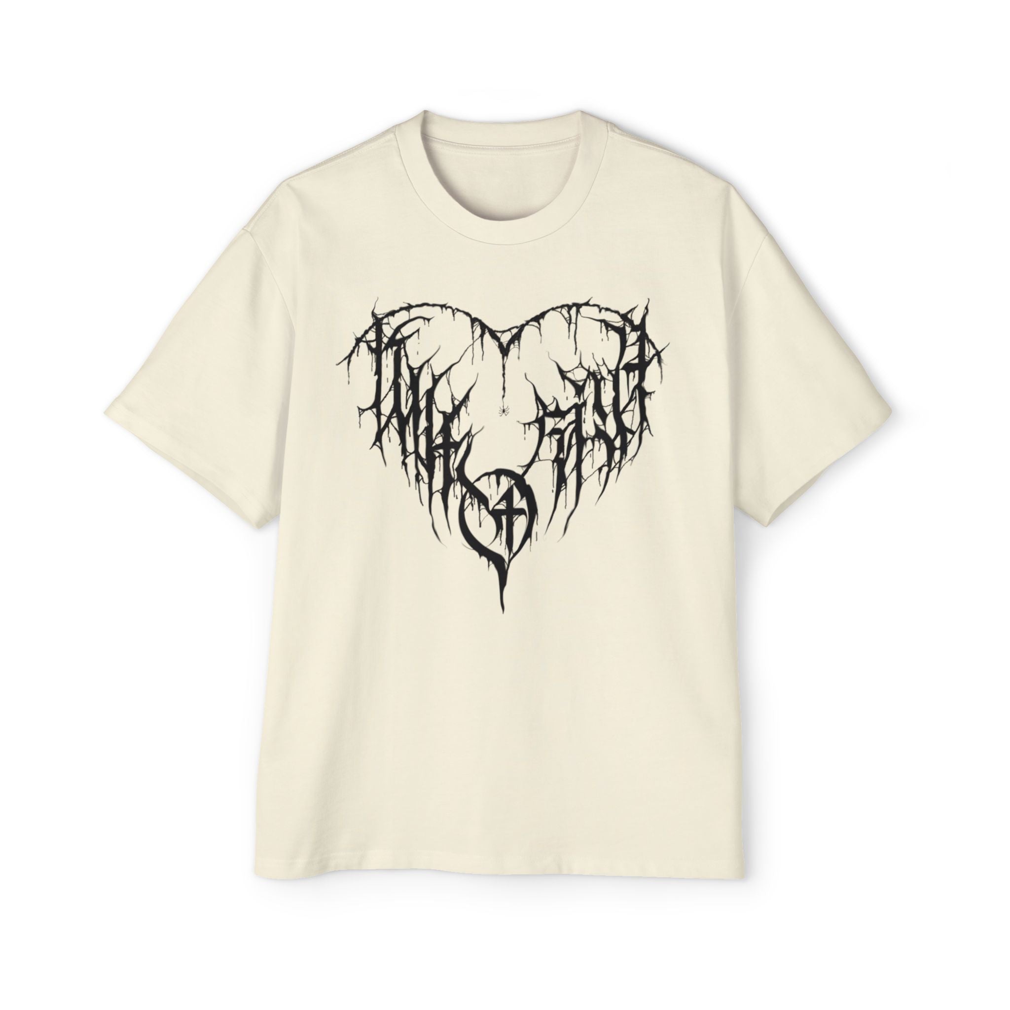 Gothic Heart Graphic Tee — Men’s Oversized Black Metal Heart T-Shirt