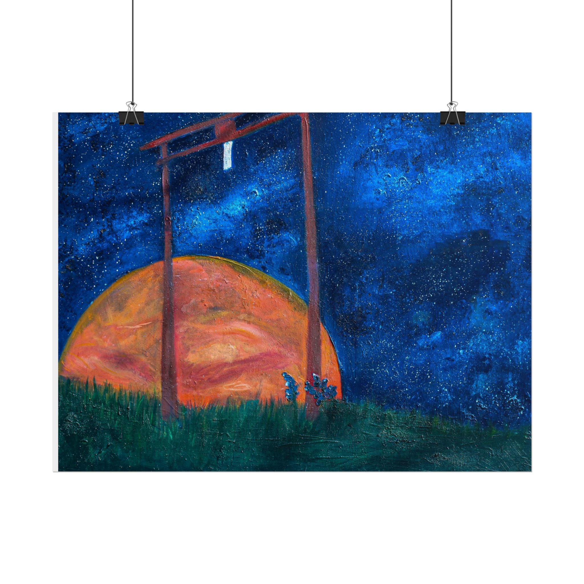 Shinto Shrine Starry Night Art Print