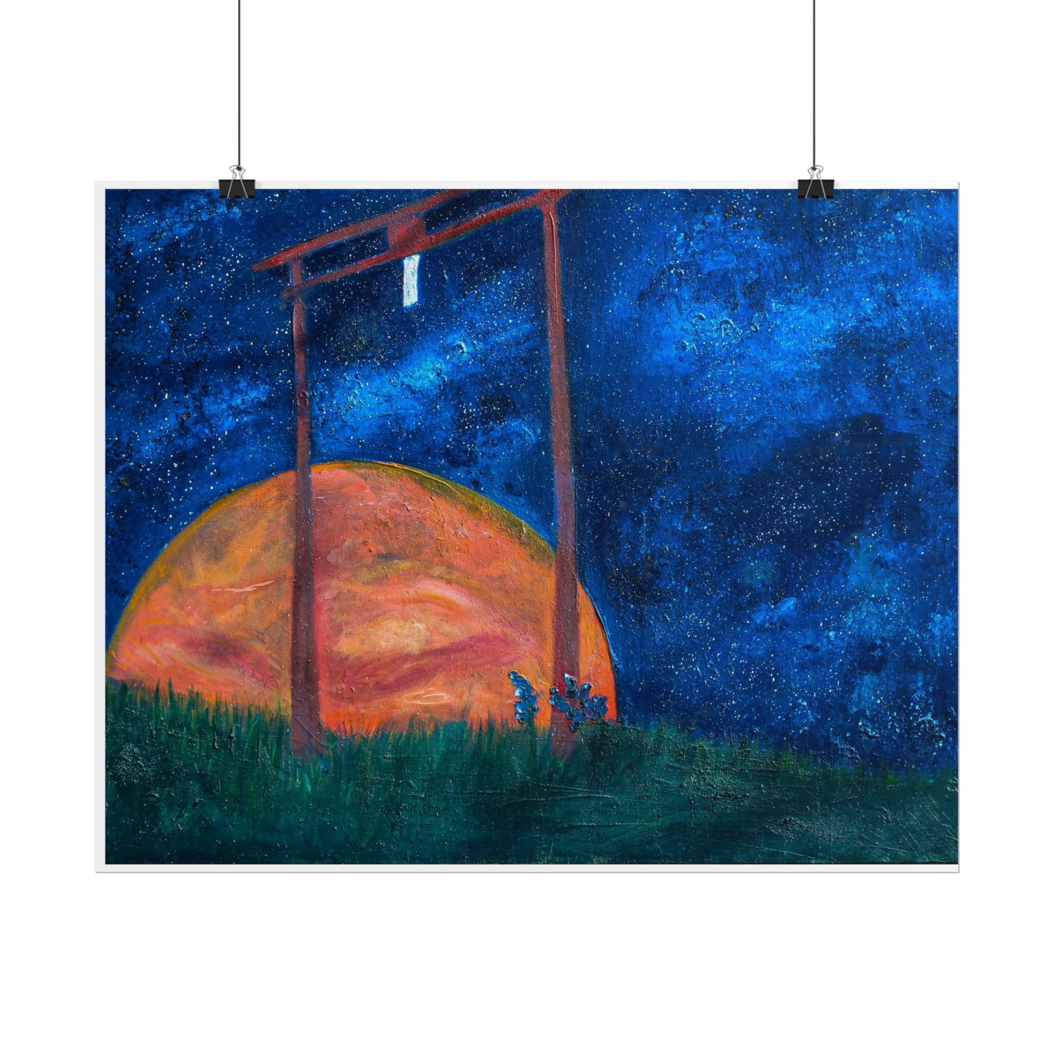 Shinto Shrine Starry Night Art Print