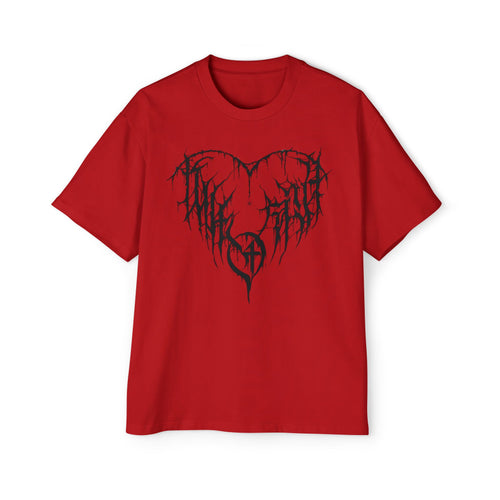 Gothic Heart Graphic Tee — Men’s Oversized Black Metal Heart T-Shirt