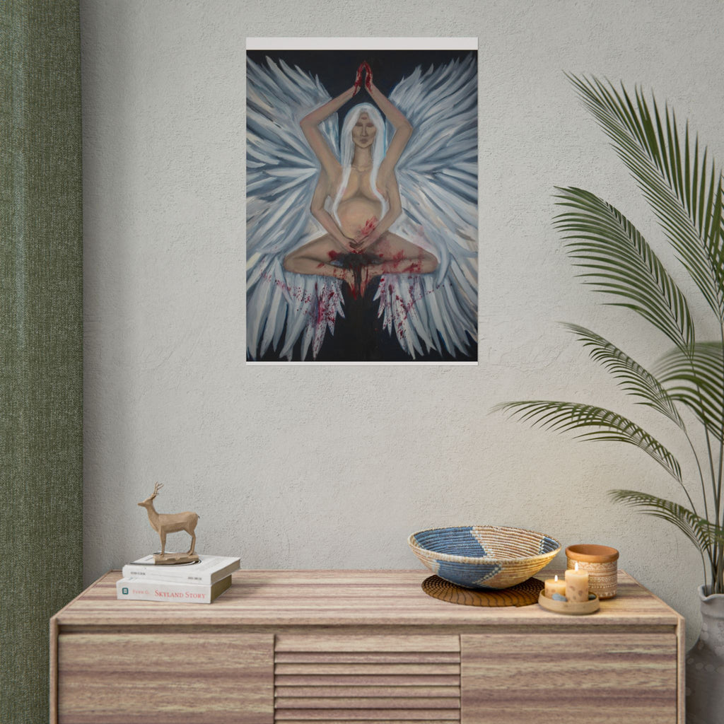 Angel of Blood Poster — Dark Surrealist Rolled Art Print