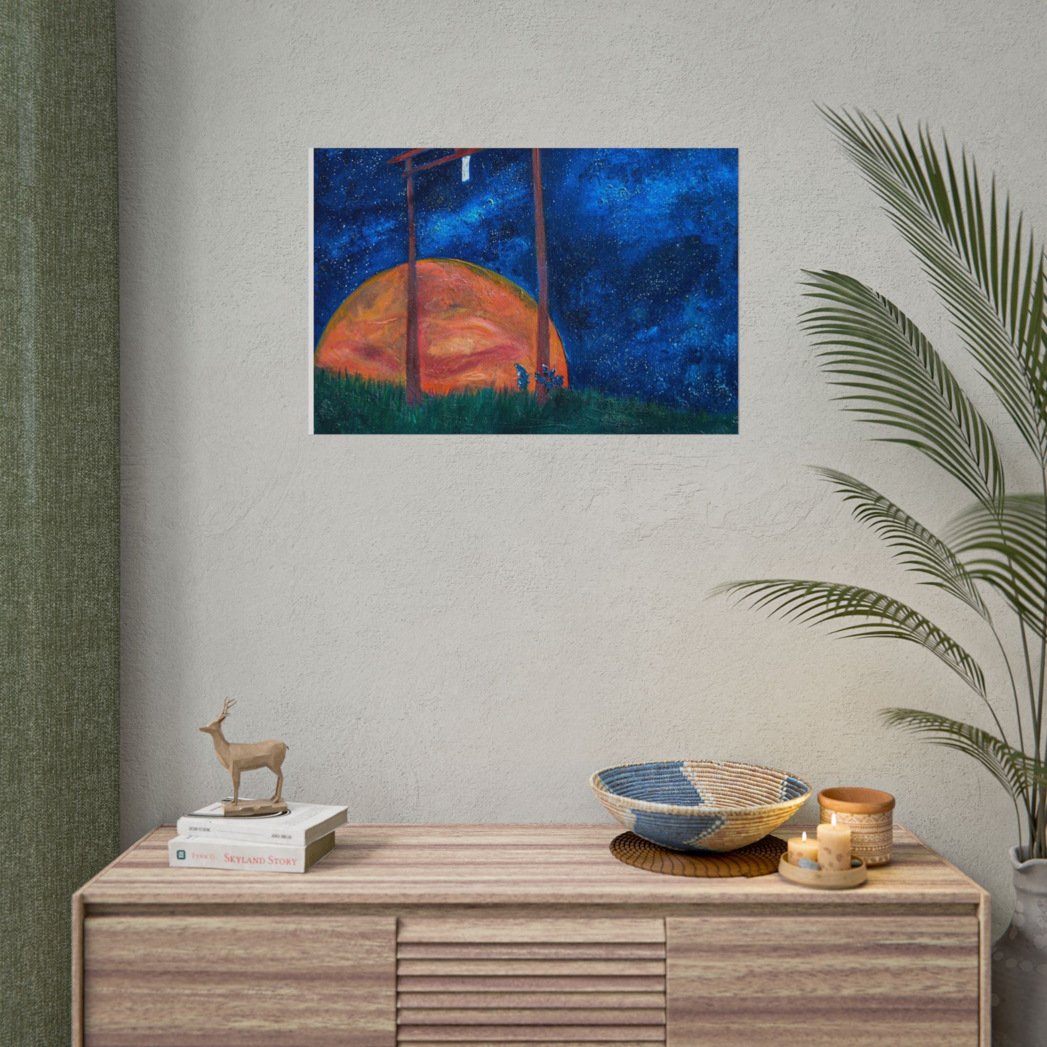 Shinto Shrine Starry Night Art Print
