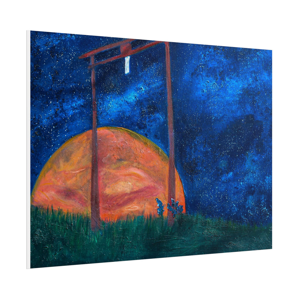 Shinto Shrine Starry Night Art Print