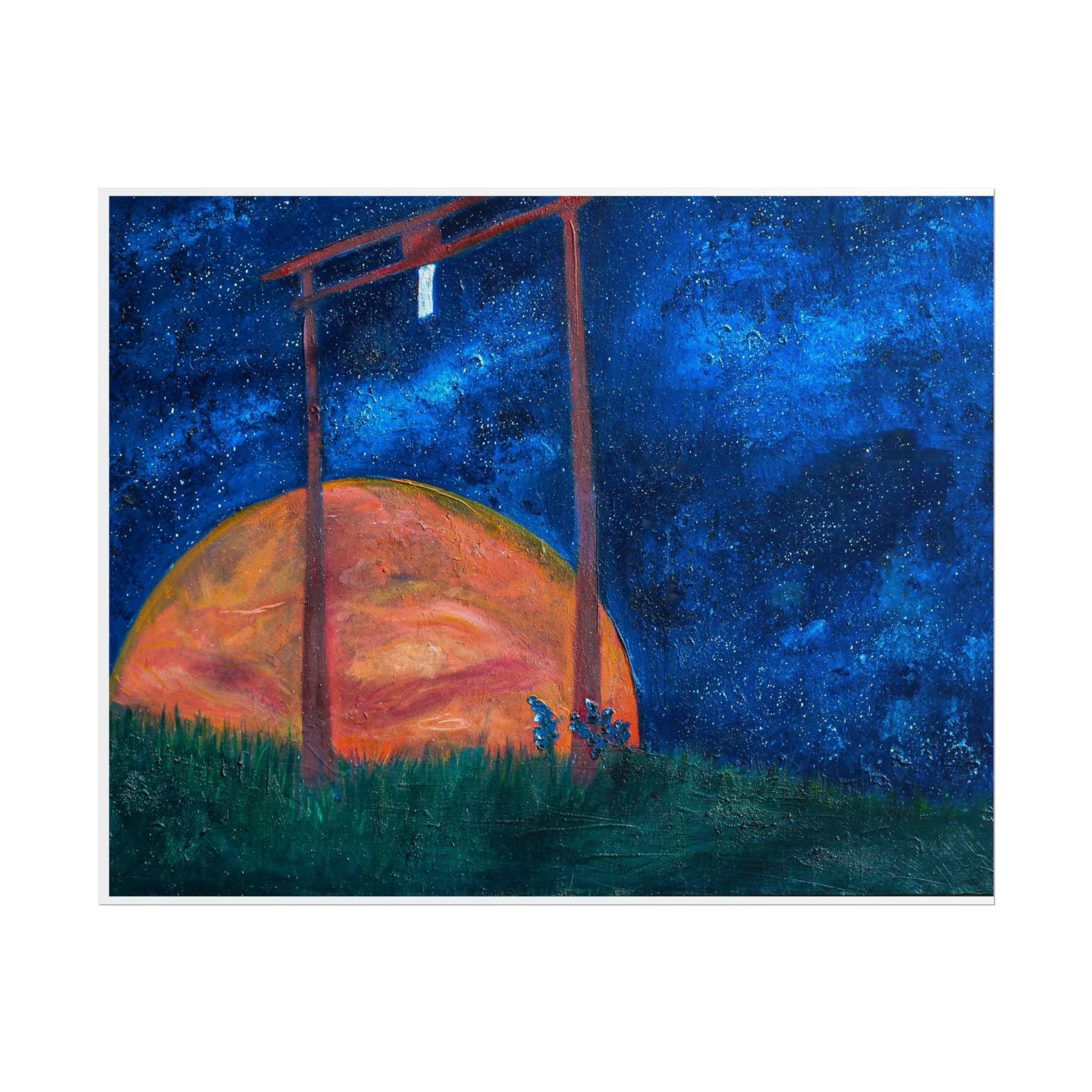 Shinto Shrine Starry Night Art Print