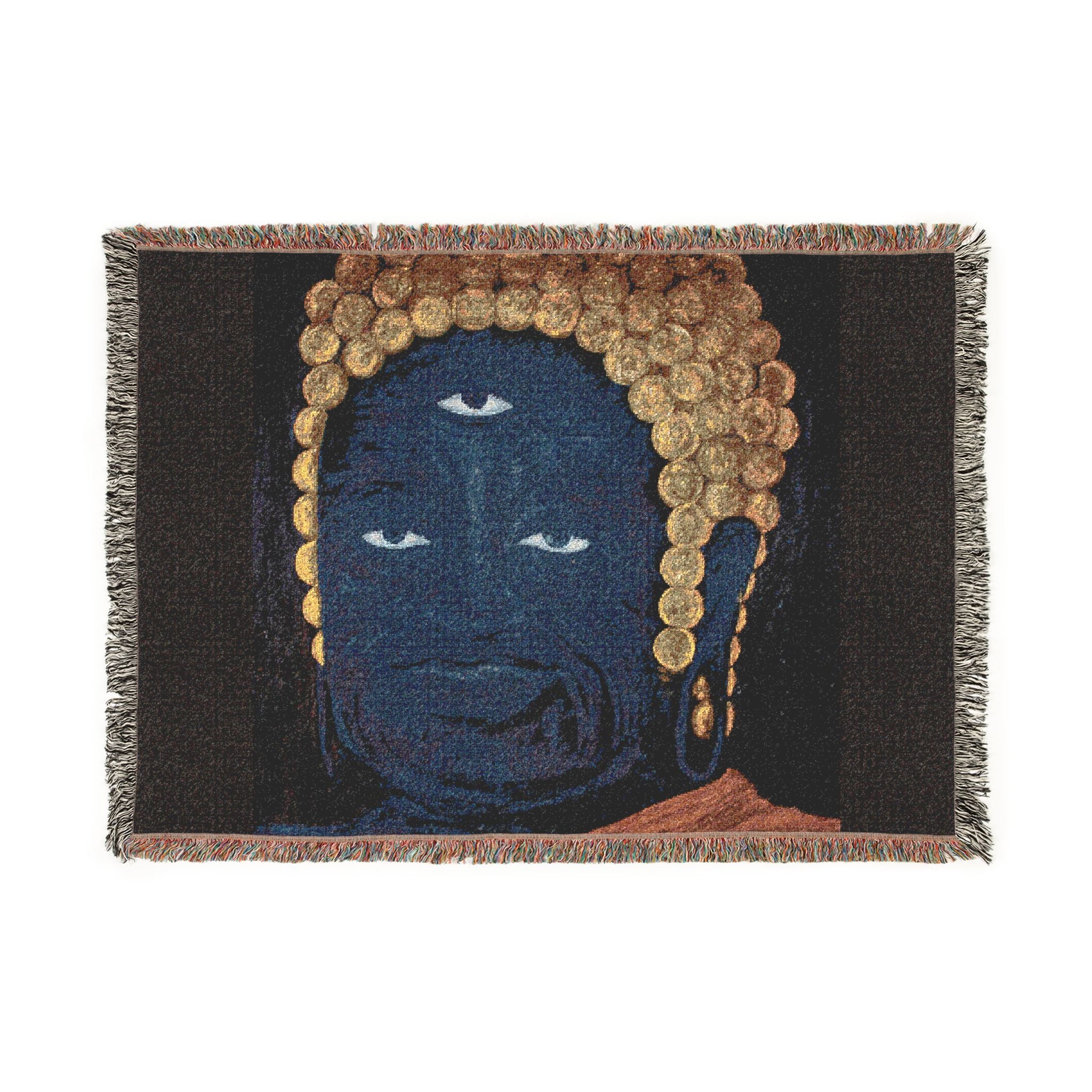 Buddha Triple-Eye Woven Blanket — Mystical Meditation Throw
