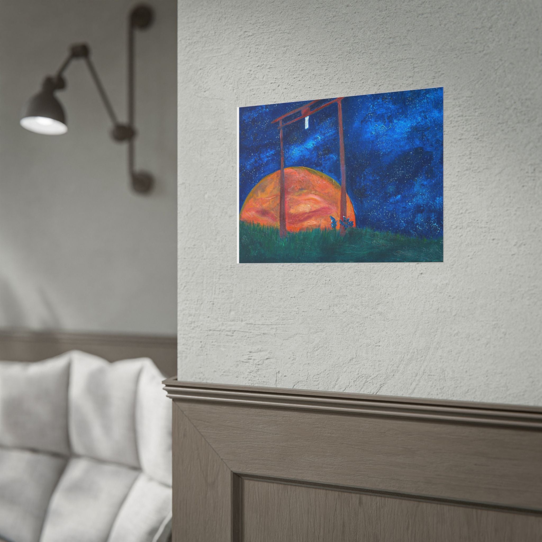 Shinto Shrine Starry Night Art Print