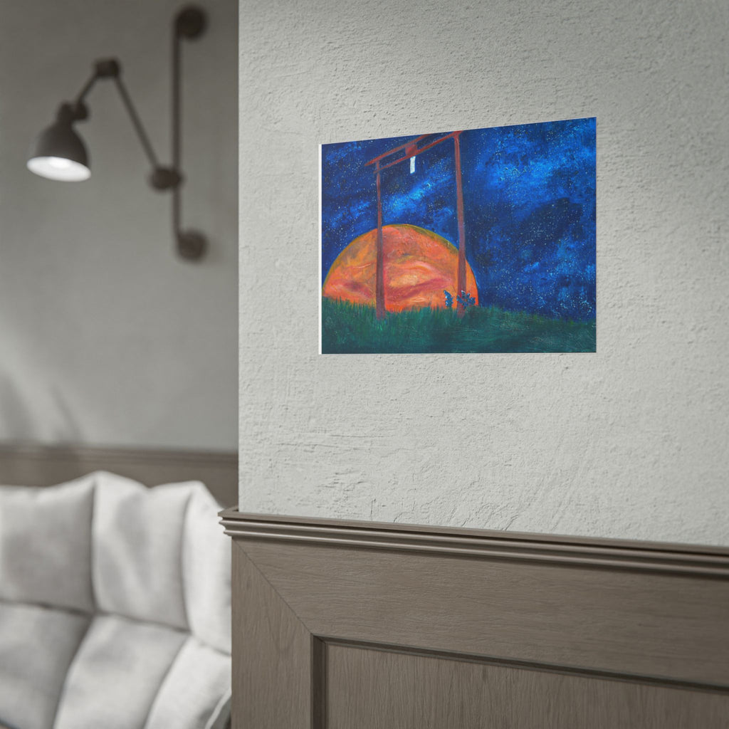 Shinto Shrine Starry Night Art Print