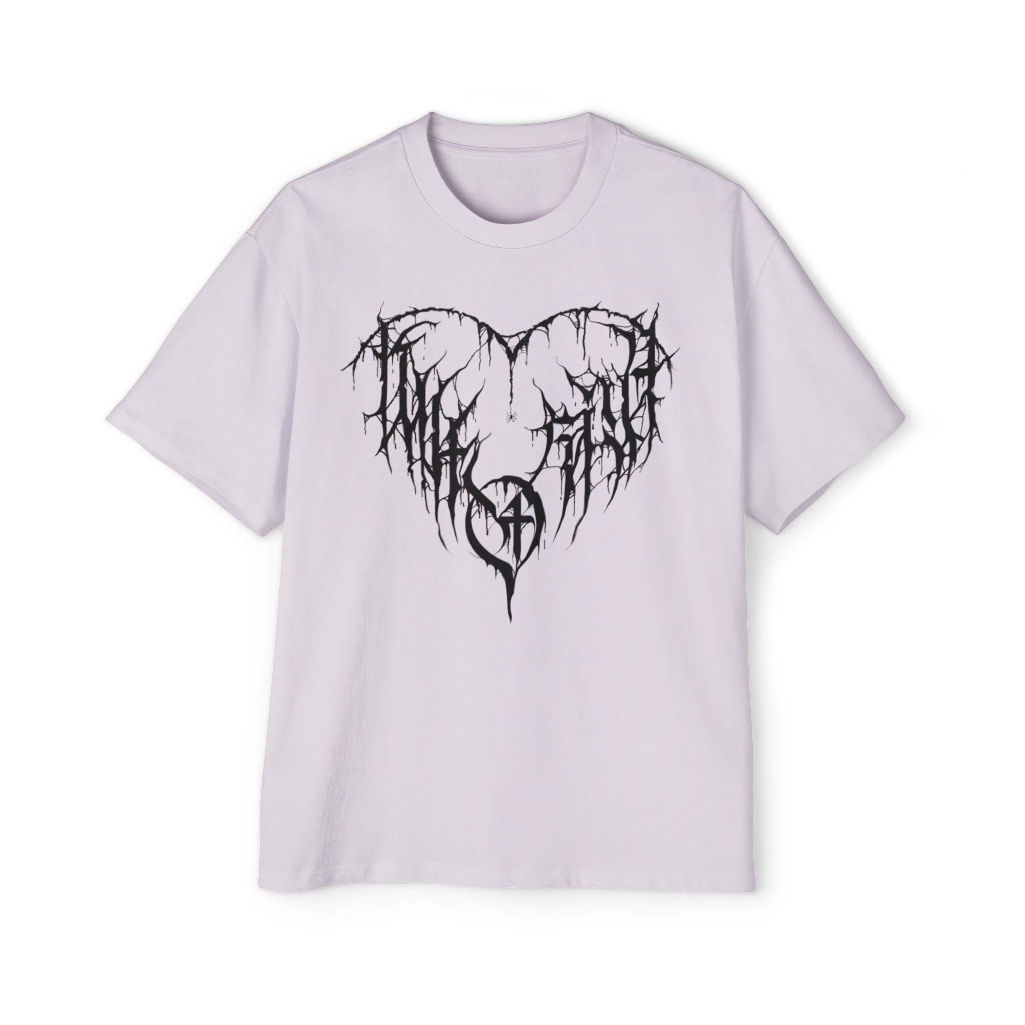 Gothic Heart Graphic Tee — Men’s Oversized Black Metal Heart T-Shirt