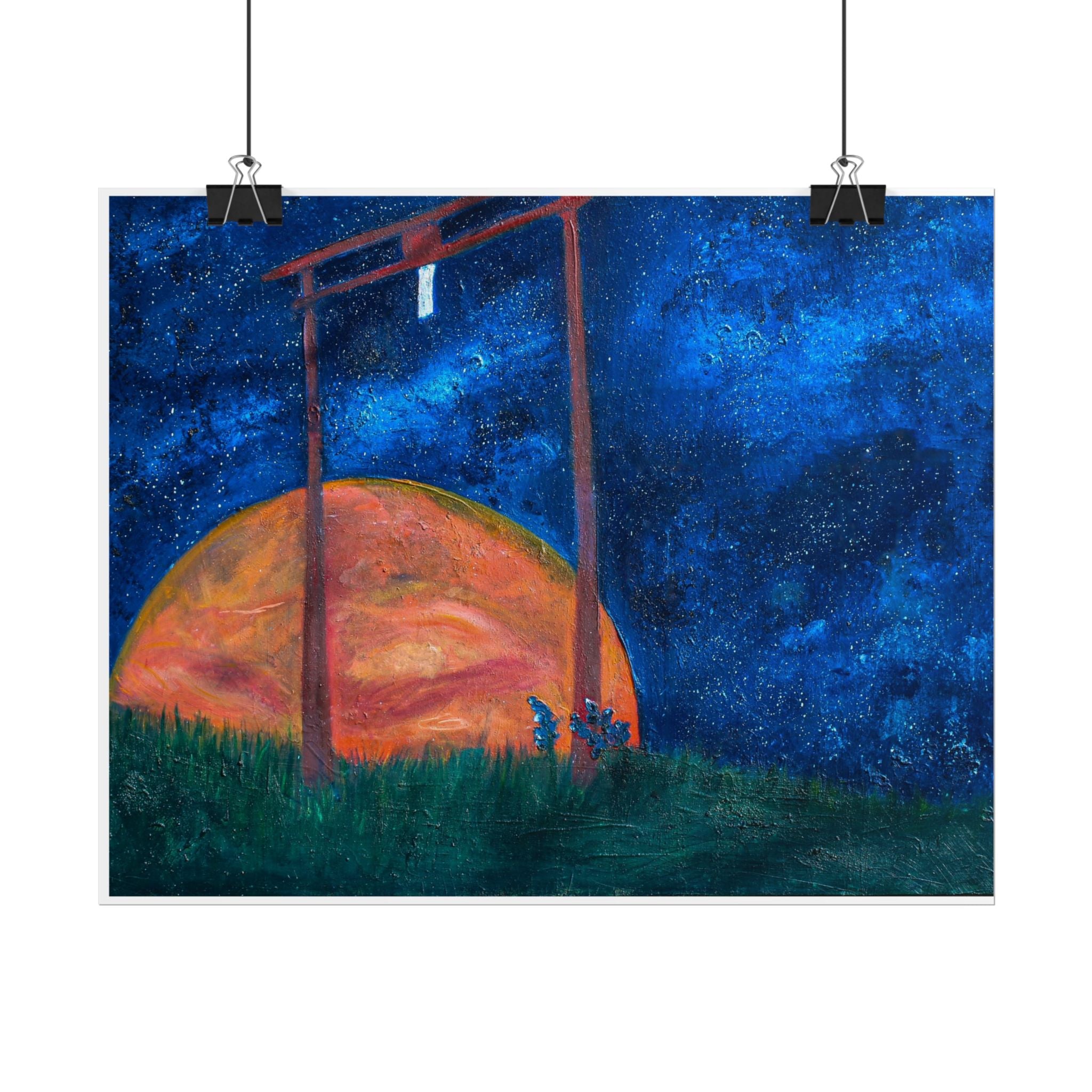 Shinto Shrine Starry Night Art Print