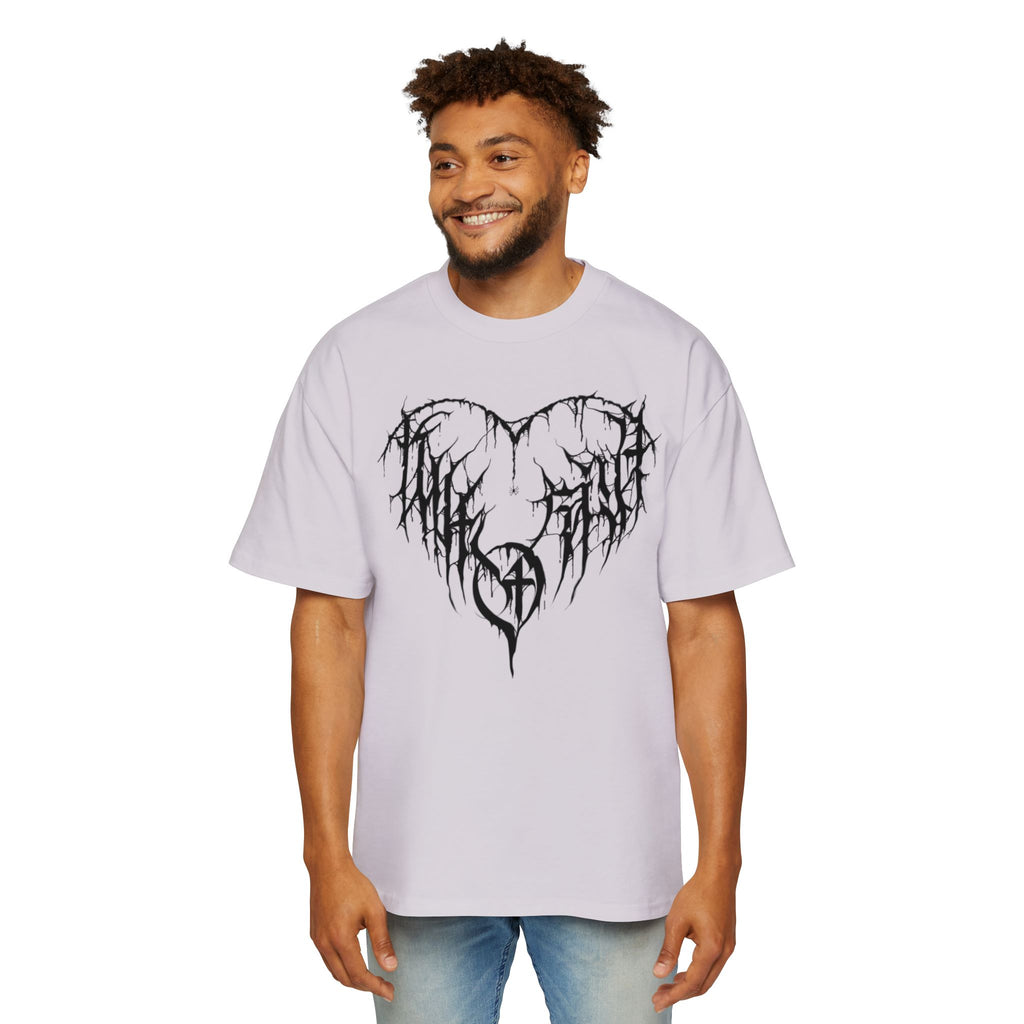 Gothic Heart Graphic Tee — Men’s Oversized Black Metal Heart T-Shirt