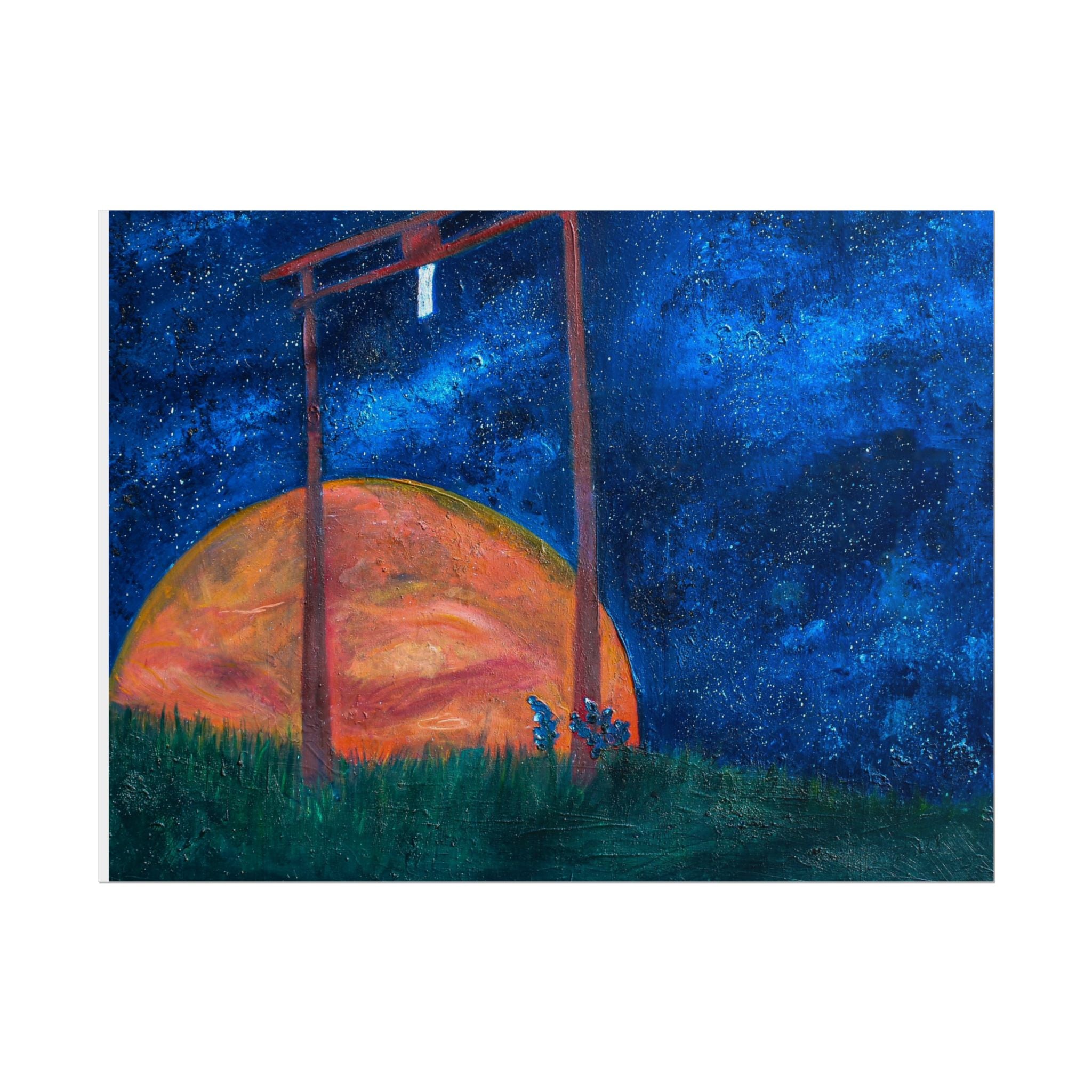 Shinto Shrine Starry Night Art Print