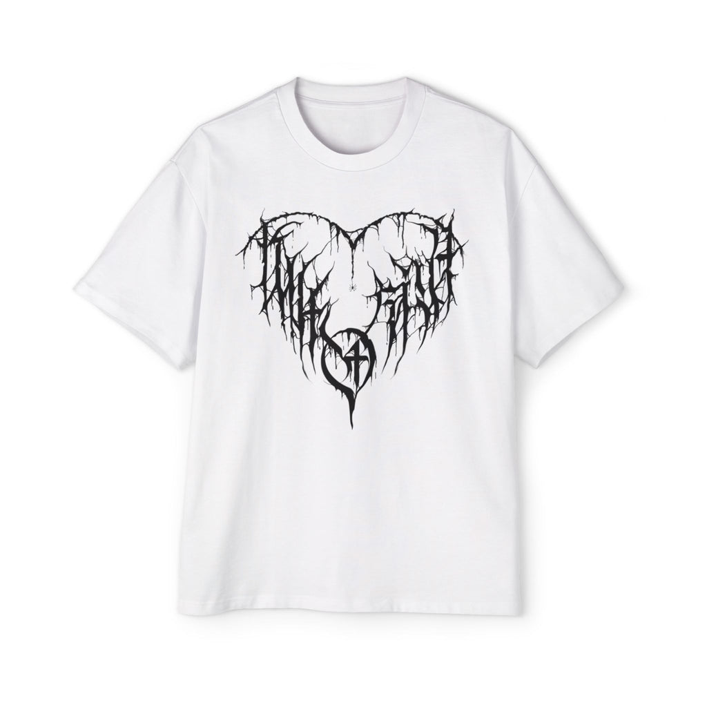 Gothic Heart Graphic Tee — Men’s Oversized Black Metal Heart T-Shirt