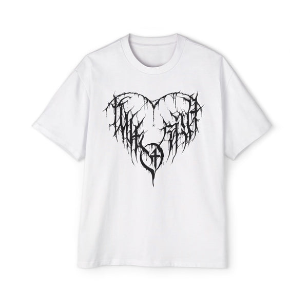 Gothic Heart Graphic Tee — Men’s Oversized Black Metal Heart T-Shirt