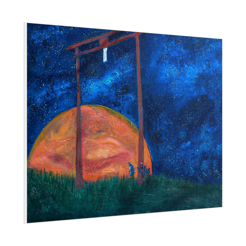 Shinto Shrine Starry Night Art Print