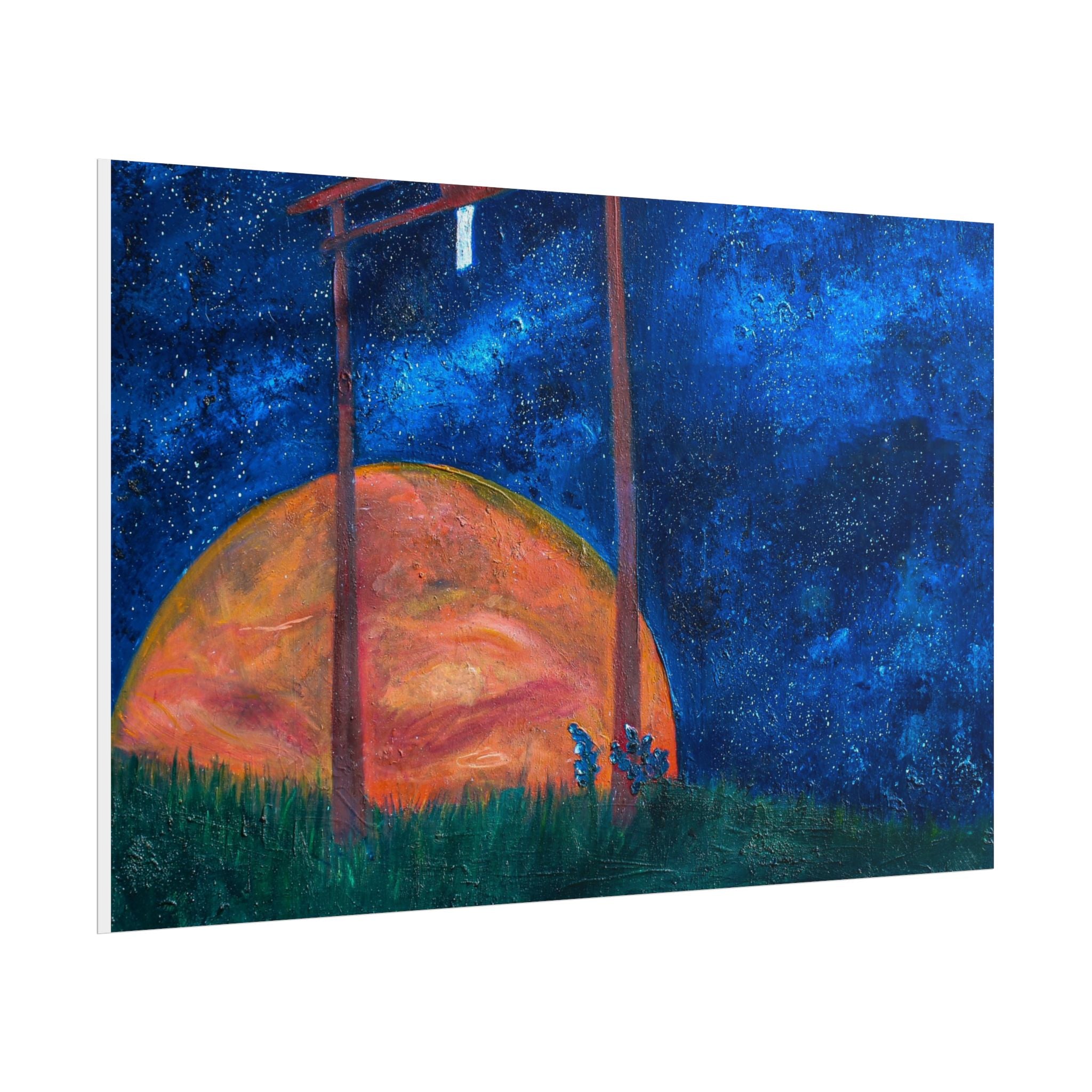 Shinto Shrine Starry Night Art Print