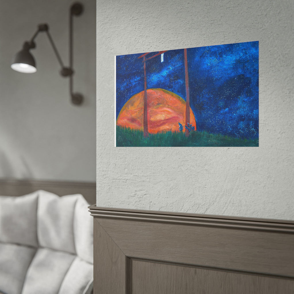 Shinto Shrine Starry Night Art Print