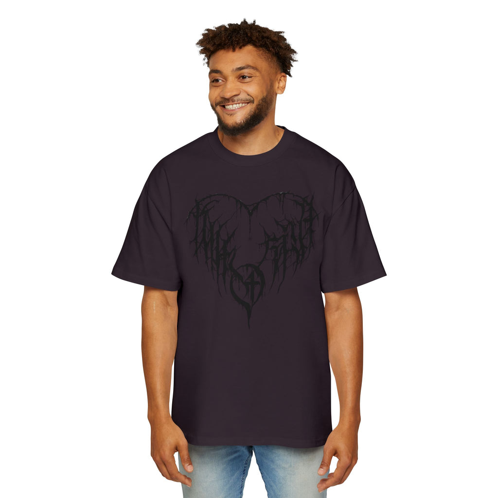 Gothic Heart Graphic Tee — Men’s Oversized Black Metal Heart T-Shirt
