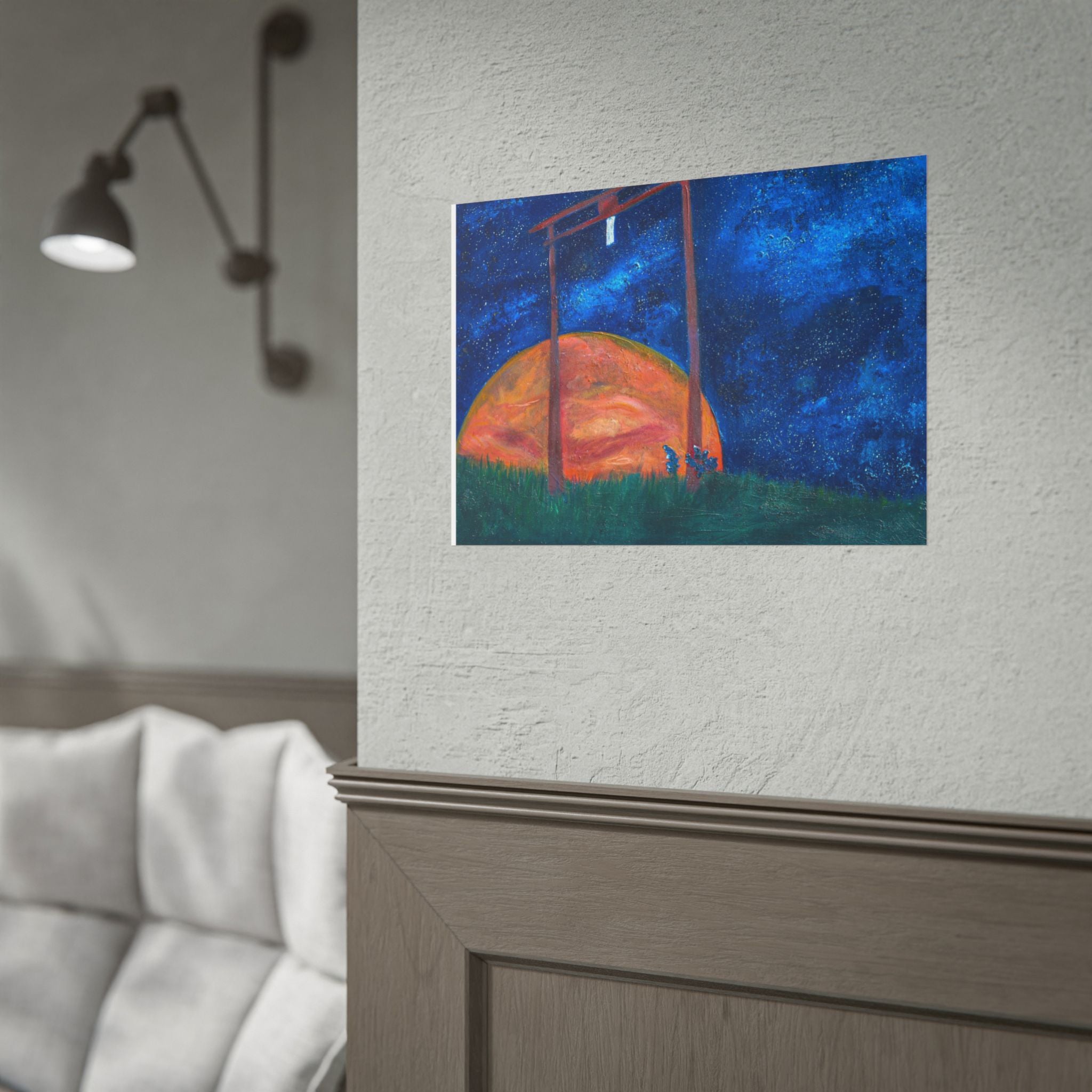 Shinto Shrine Starry Night Art Print