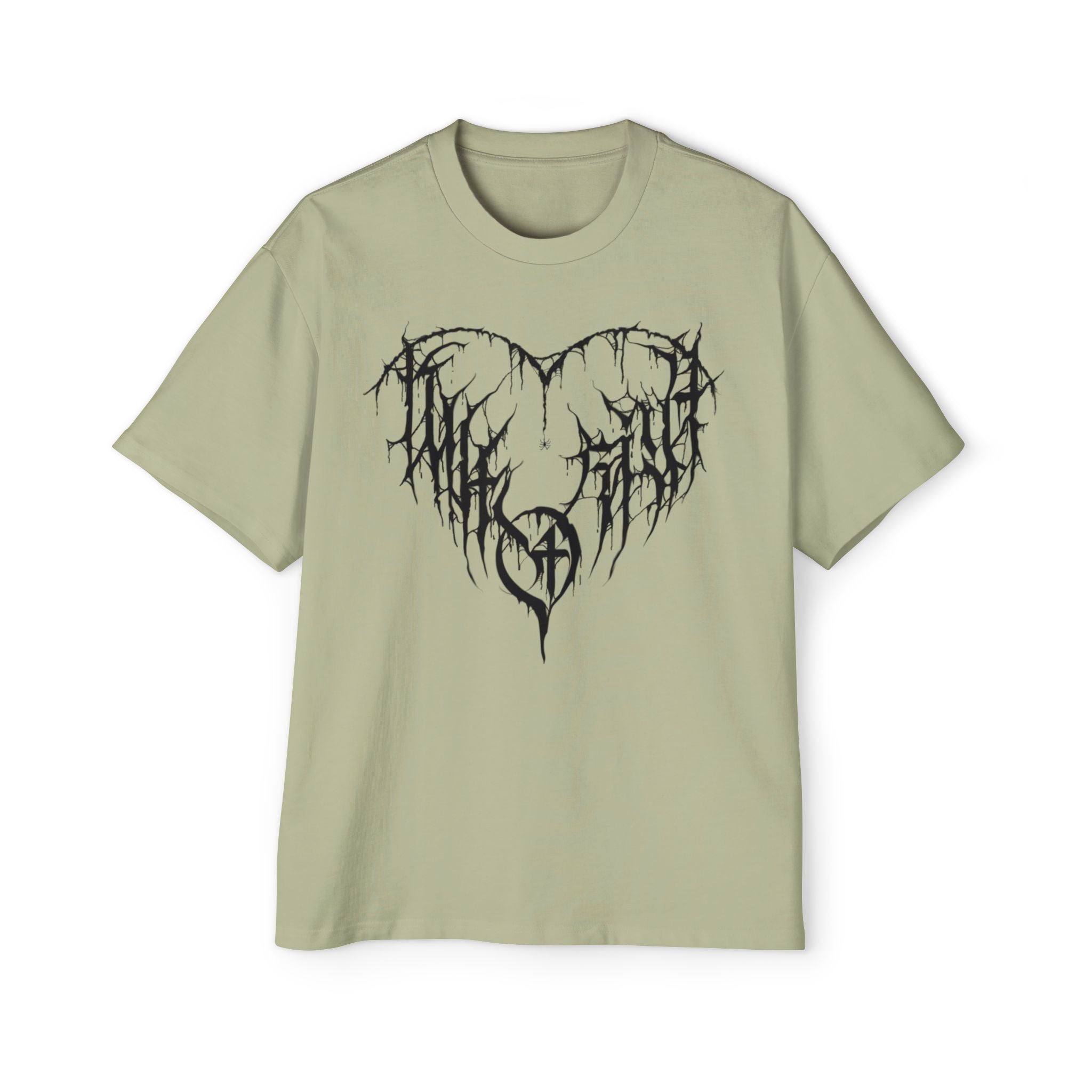 Gothic Heart Graphic Tee — Men’s Oversized Black Metal Heart T-Shirt