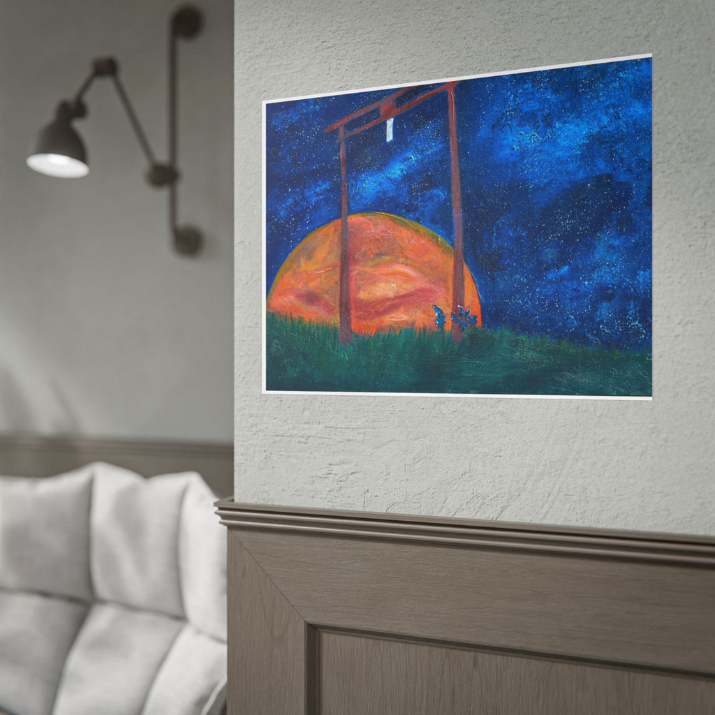 Shinto Shrine Starry Night Art Print