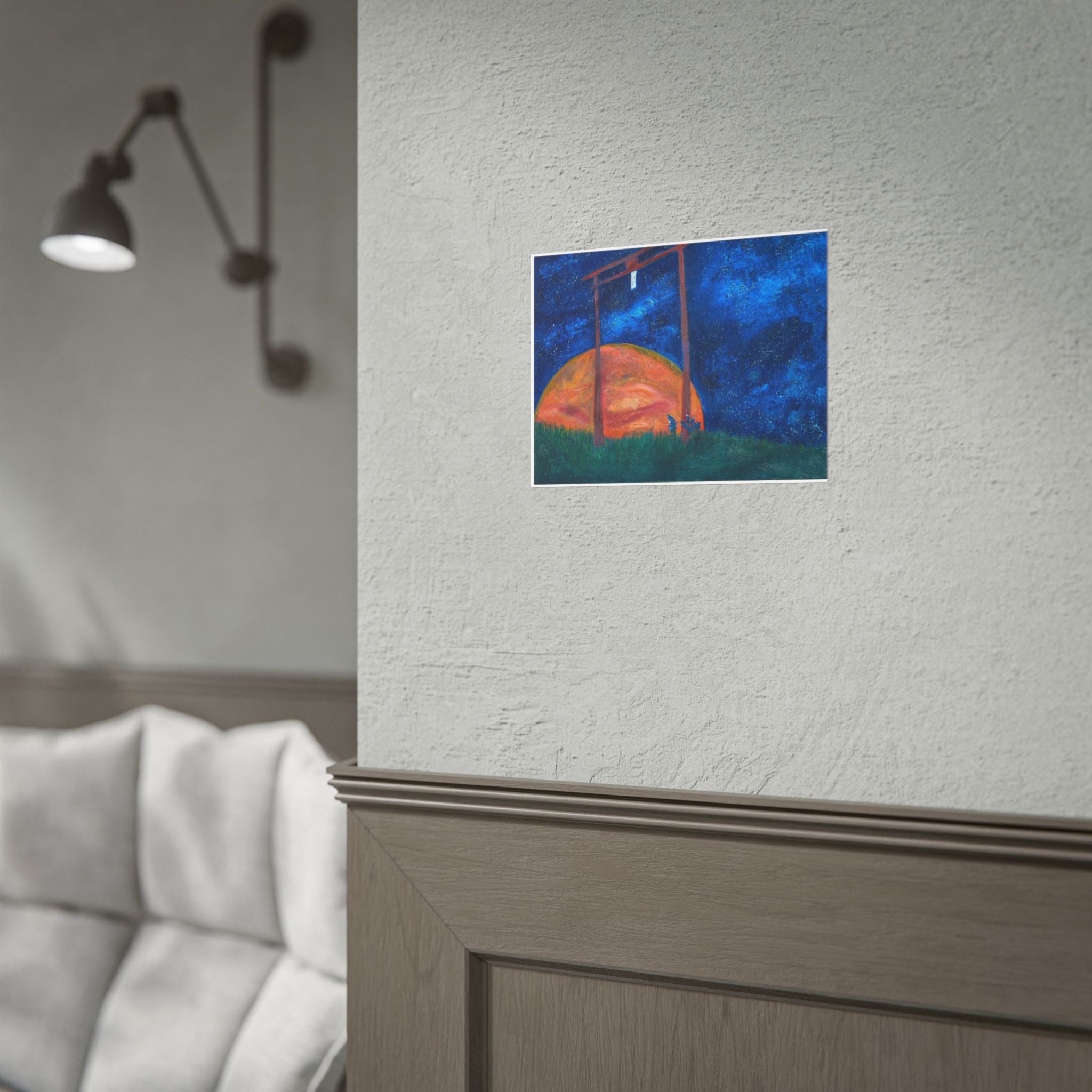 Shinto Shrine Starry Night Art Print